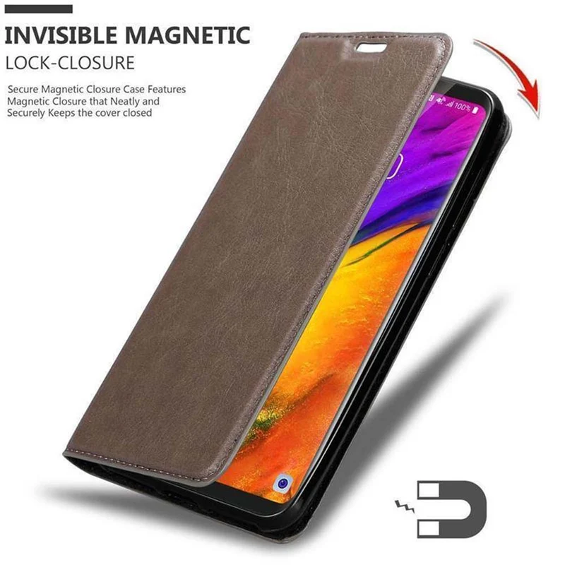 Cadorabo Hülle kompatibel mit LG V35 Schutzhülle mit Magnetverschluss, Standfunktion und Kartenfach