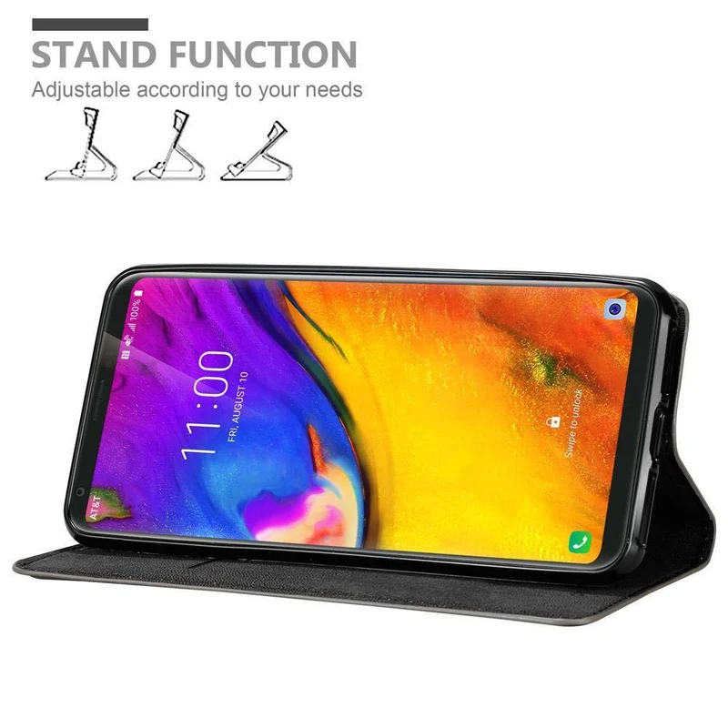 Cadorabo Hülle kompatibel mit LG V35 Schutzhülle mit Magnetverschluss, Standfunktion und Kartenfach