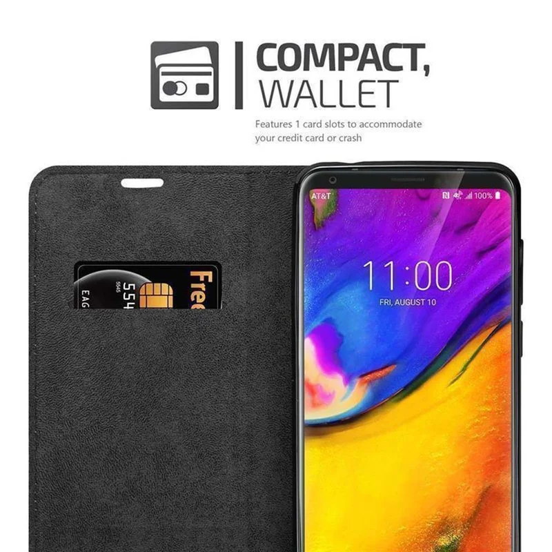 Cadorabo Hülle kompatibel mit LG V35 Schutzhülle mit Magnetverschluss, Standfunktion und Kartenfach