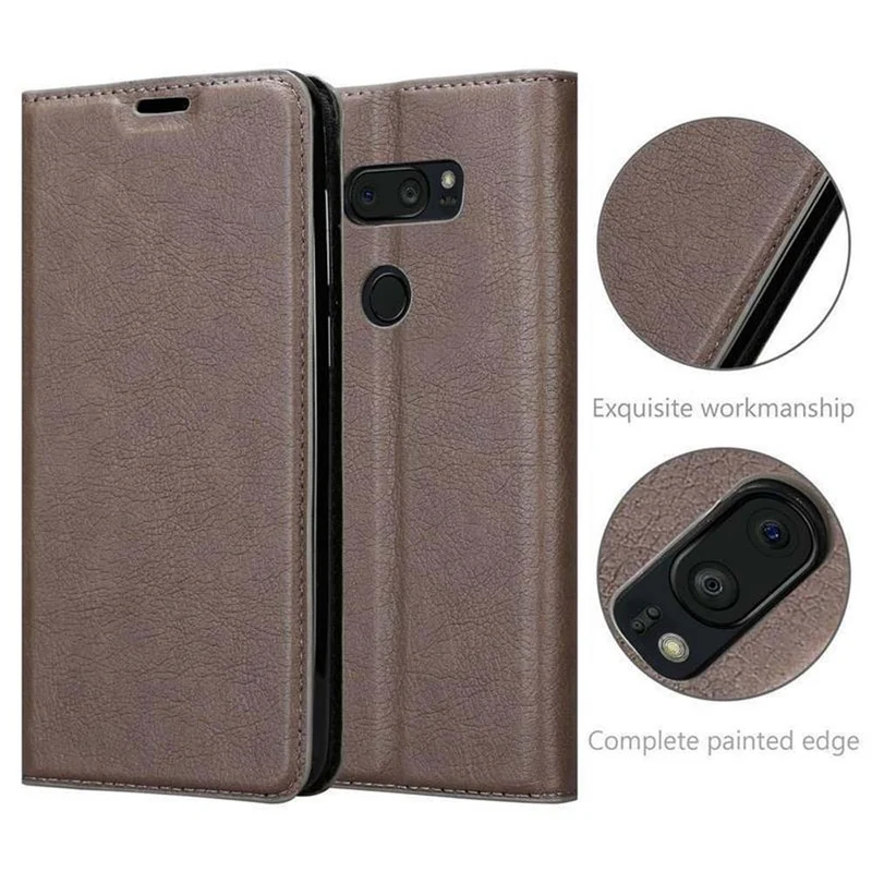 Cadorabo Hülle kompatibel mit LG V35 Schutzhülle mit Magnetverschluss, Standfunktion und Kartenfach