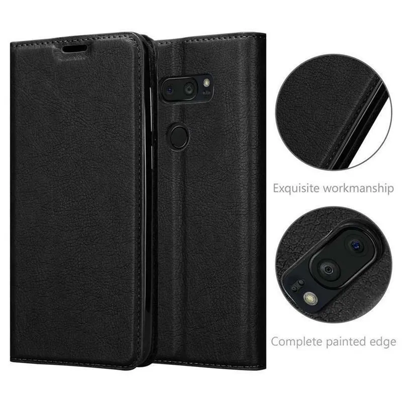 Cadorabo Hülle kompatibel mit LG V35 Schutzhülle mit Magnetverschluss, Standfunktion und Kartenfach