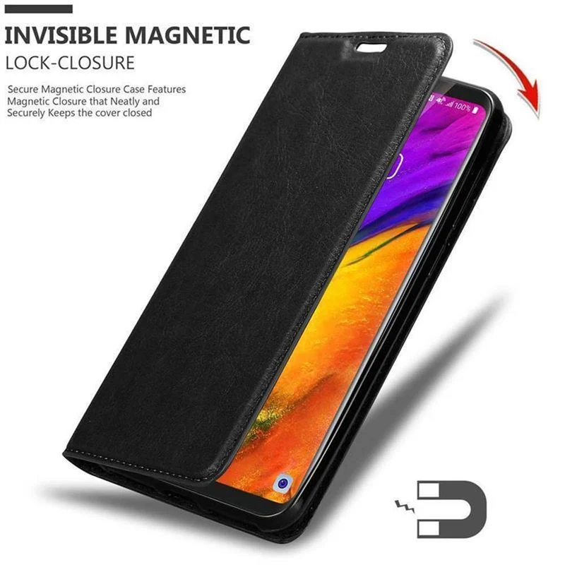 Cadorabo Hülle kompatibel mit LG V35 Schutzhülle mit Magnetverschluss, Standfunktion und Kartenfach