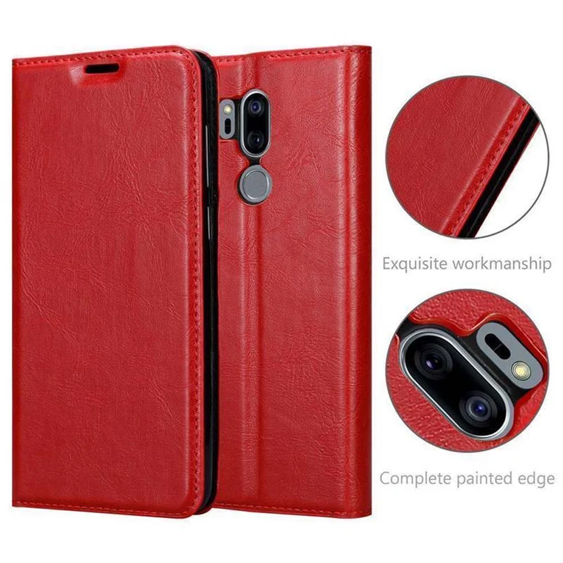 Cadorabo Hülle kompatibel mit LG G7 ThinQ / FIT / ONE Schutzhülle mit Magnetverschluss, Standfunktion und Kartenfach