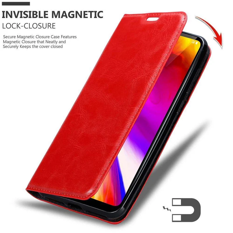 Cadorabo Hülle kompatibel mit LG G7 ThinQ / FIT / ONE Schutzhülle mit Magnetverschluss, Standfunktion und Kartenfach