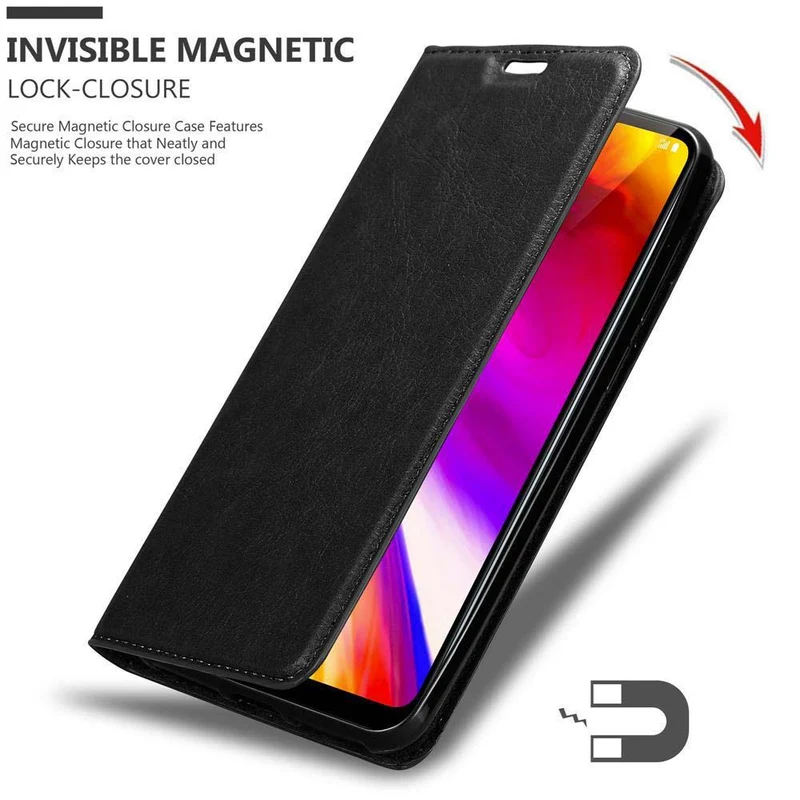 Cadorabo Hülle kompatibel mit LG G7 ThinQ / FIT / ONE Schutzhülle mit Magnetverschluss, Standfunktion und Kartenfach