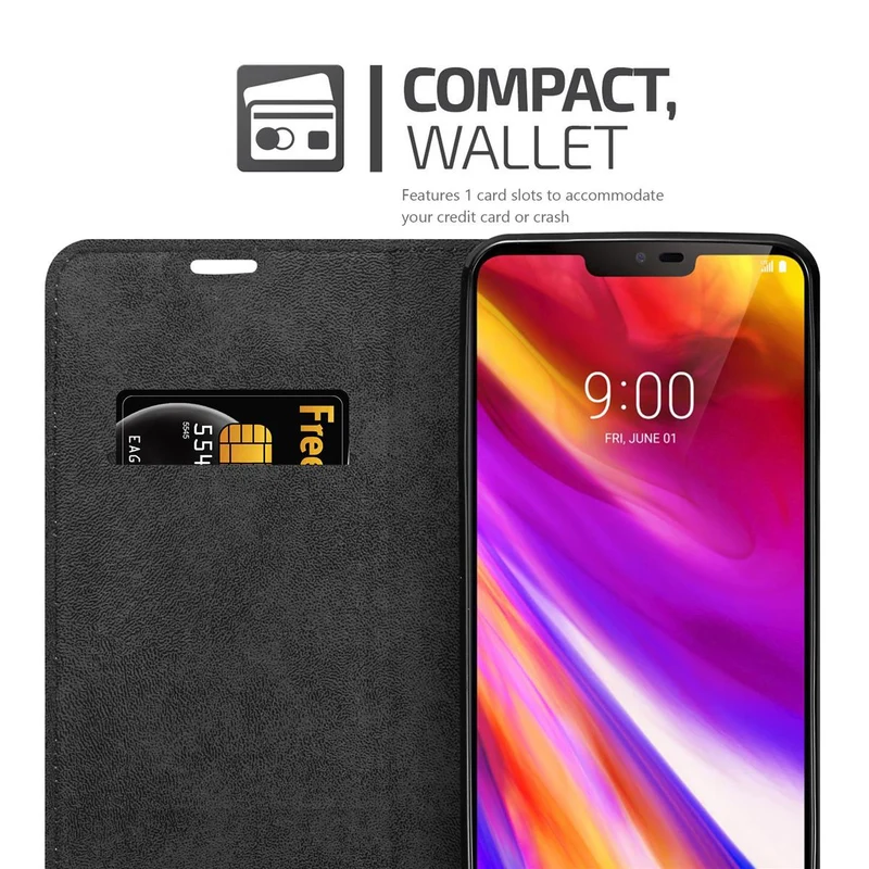 Cadorabo Hülle kompatibel mit LG G7 ThinQ / FIT / ONE Schutzhülle mit Magnetverschluss, Standfunktion und Kartenfach