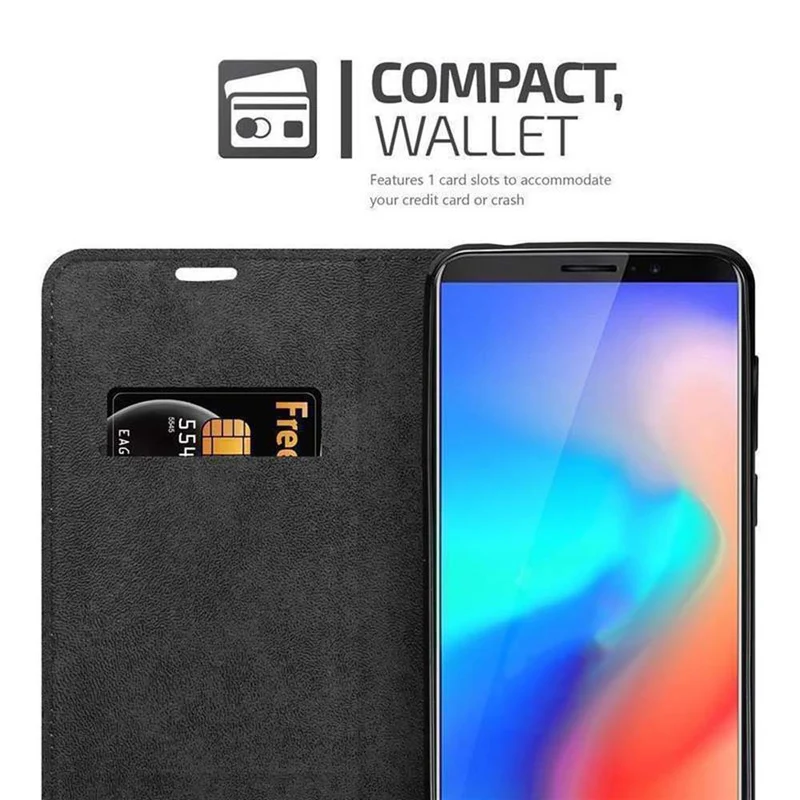 Cadorabo Hülle kompatibel mit Cubot J3 PRO Schutzhülle mit Magnetverschluss, Standfunktion und Kartenfach