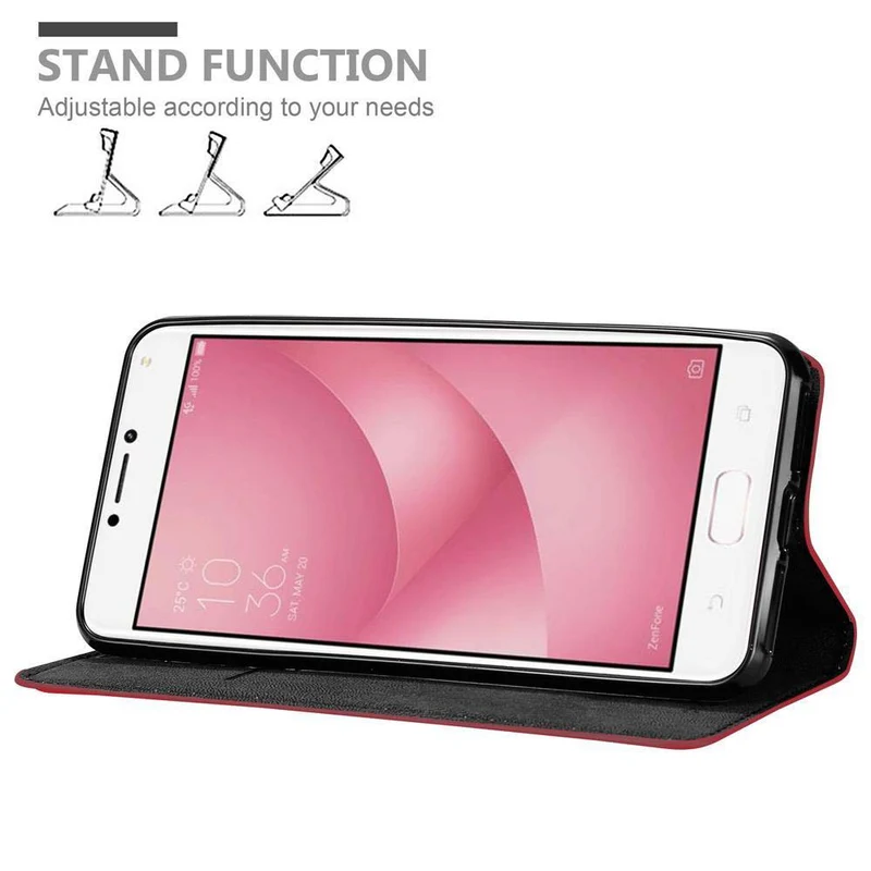 Cadorabo Hülle kompatibel mit Asus ZenFone 4 MAX (5.2 Zoll) Schutzhülle mit Magnetverschluss, Standfunktion und Kartenfach