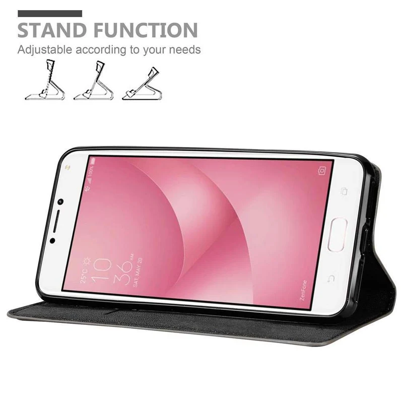 Cadorabo Hülle kompatibel mit Asus ZenFone 4 MAX (5.2 Zoll) Schutzhülle mit Magnetverschluss, Standfunktion und Kartenfach