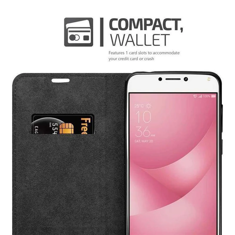 Cadorabo Hülle kompatibel mit Asus ZenFone 4 MAX (5.2 Zoll) Schutzhülle mit Magnetverschluss, Standfunktion und Kartenfach