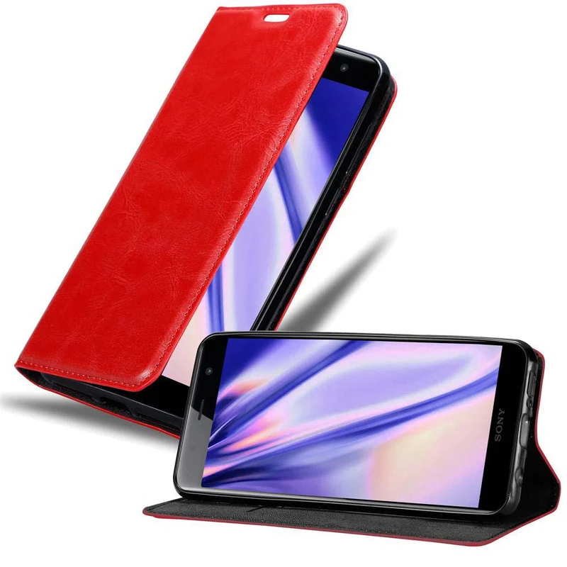 Cadorabo Hülle kompatibel mit Sony Xperia XZ2 PREMIUM Schutzhülle mit Magnetverschluss, Standfunktion und Kartenfach