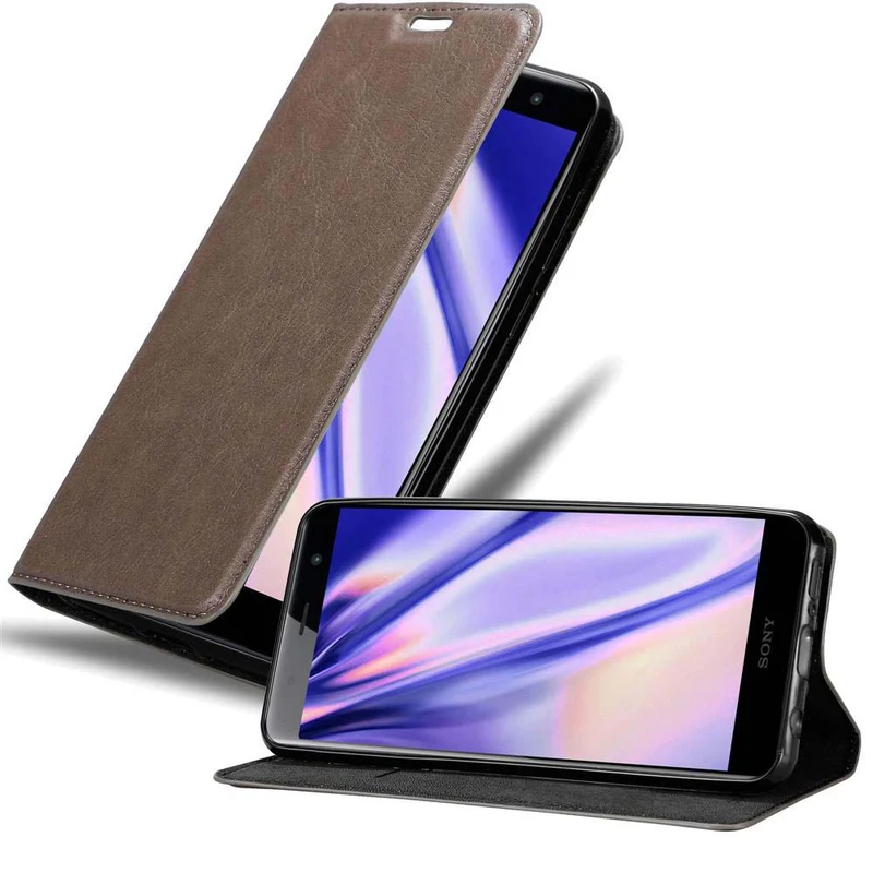 Cadorabo Hülle kompatibel mit Sony Xperia XZ2 PREMIUM Schutzhülle mit Magnetverschluss, Standfunktion und Kartenfach