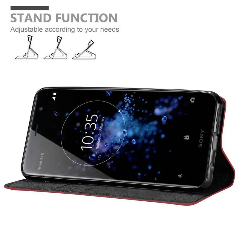 Cadorabo Hülle kompatibel mit Sony Xperia XZ2 PREMIUM Schutzhülle mit Magnetverschluss, Standfunktion und Kartenfach