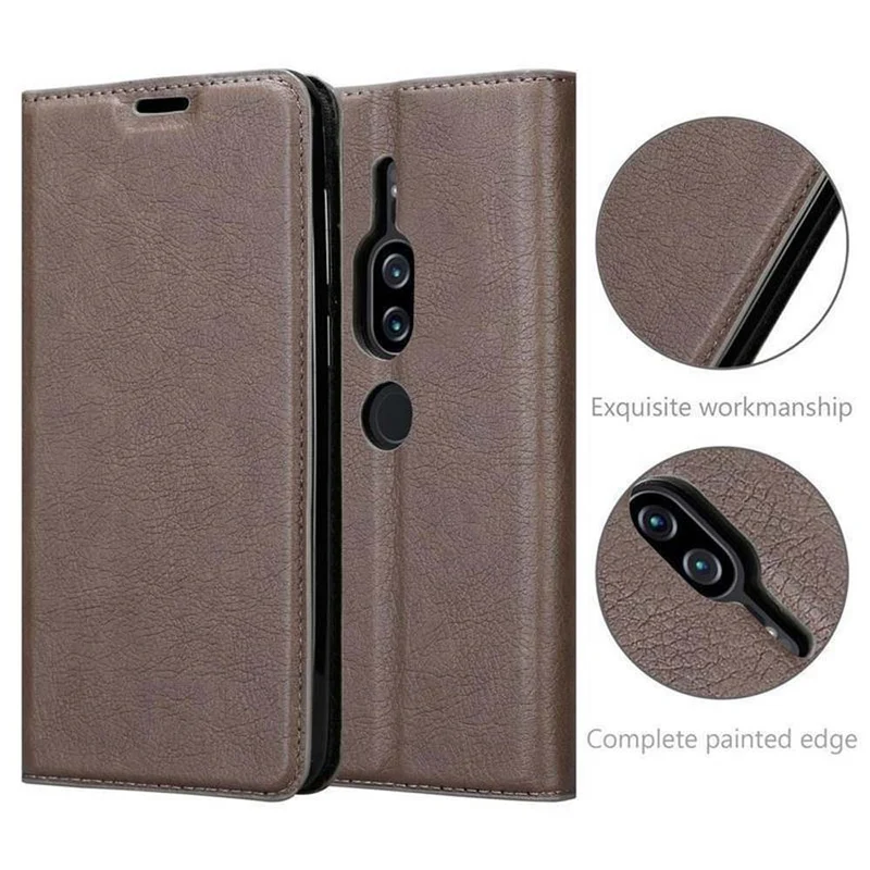 Cadorabo Hülle kompatibel mit Sony Xperia XZ2 PREMIUM Schutzhülle mit Magnetverschluss, Standfunktion und Kartenfach