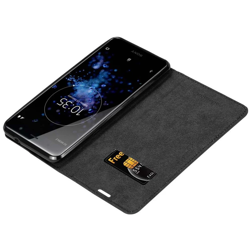 Cadorabo Hülle kompatibel mit Sony Xperia XZ2 PREMIUM Schutzhülle mit Magnetverschluss, Standfunktion und Kartenfach