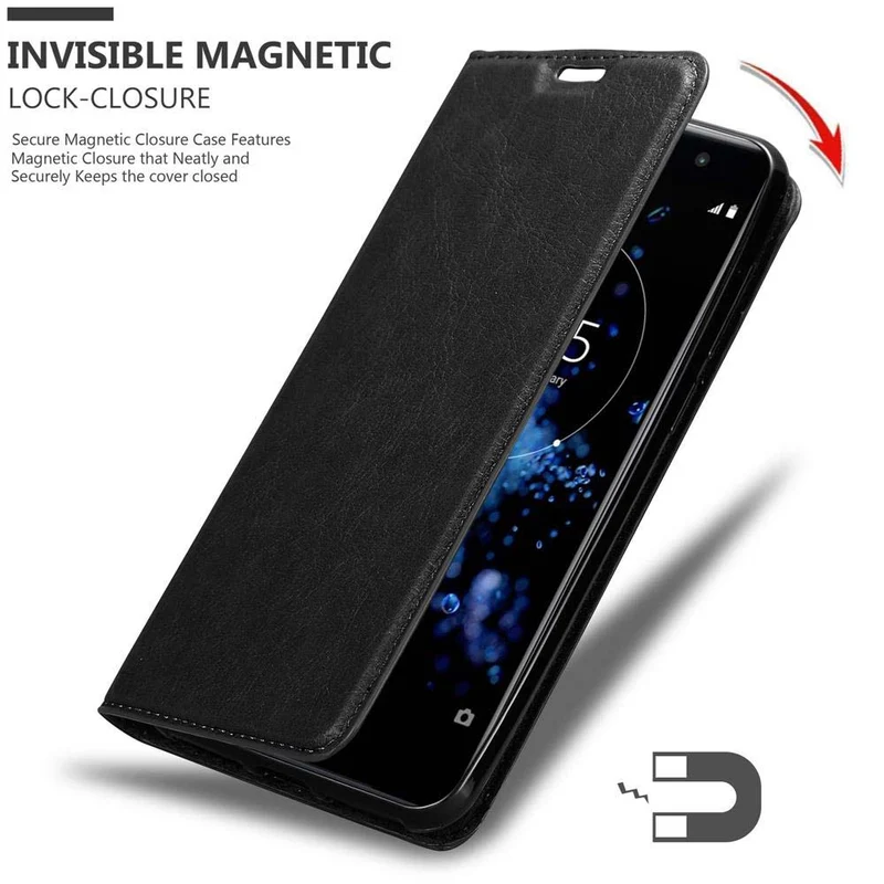 Cadorabo Hülle kompatibel mit Sony Xperia XZ2 PREMIUM Schutzhülle mit Magnetverschluss, Standfunktion und Kartenfach