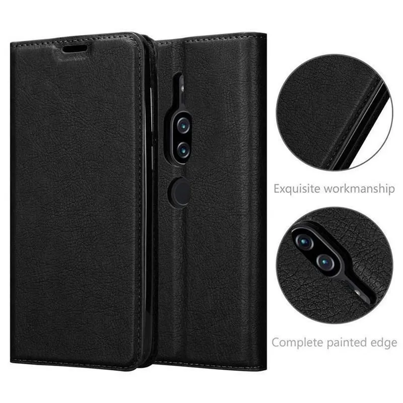 Cadorabo Hülle kompatibel mit Sony Xperia XZ2 PREMIUM Schutzhülle mit Magnetverschluss, Standfunktion und Kartenfach
