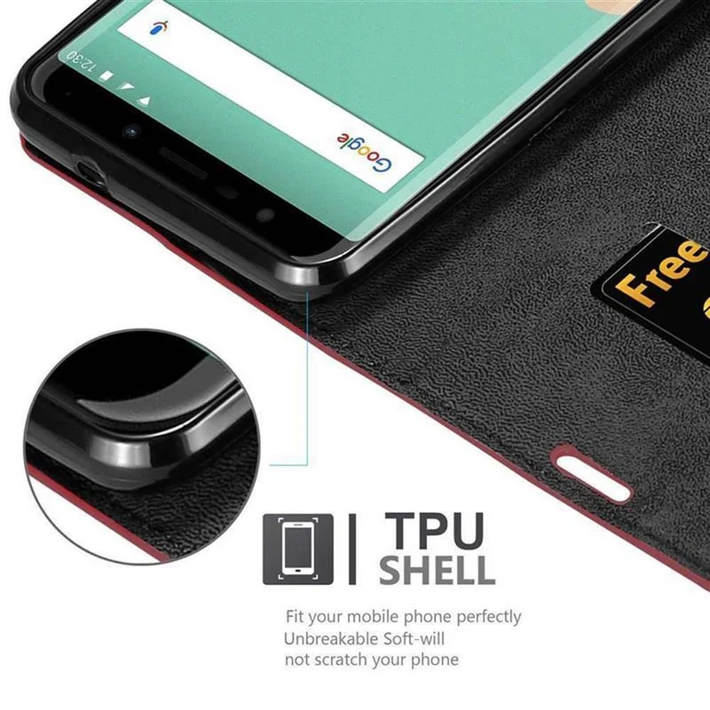 Cadorabo Hülle kompatibel mit WIKO VIEW GO Schutzhülle mit Magnetverschluss, Standfunktion und Kartenfach