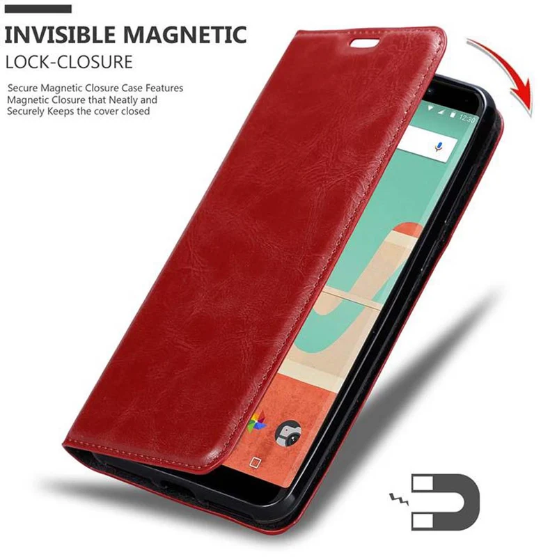 Cadorabo Hülle kompatibel mit WIKO VIEW GO Schutzhülle mit Magnetverschluss, Standfunktion und Kartenfach