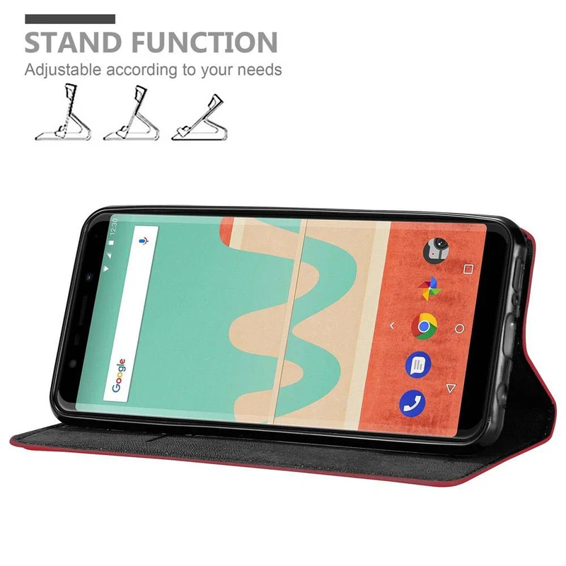 Cadorabo Hülle kompatibel mit WIKO VIEW GO Schutzhülle mit Magnetverschluss, Standfunktion und Kartenfach