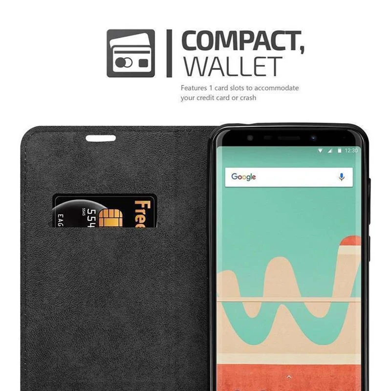Cadorabo Hülle kompatibel mit WIKO VIEW GO Schutzhülle mit Magnetverschluss, Standfunktion und Kartenfach