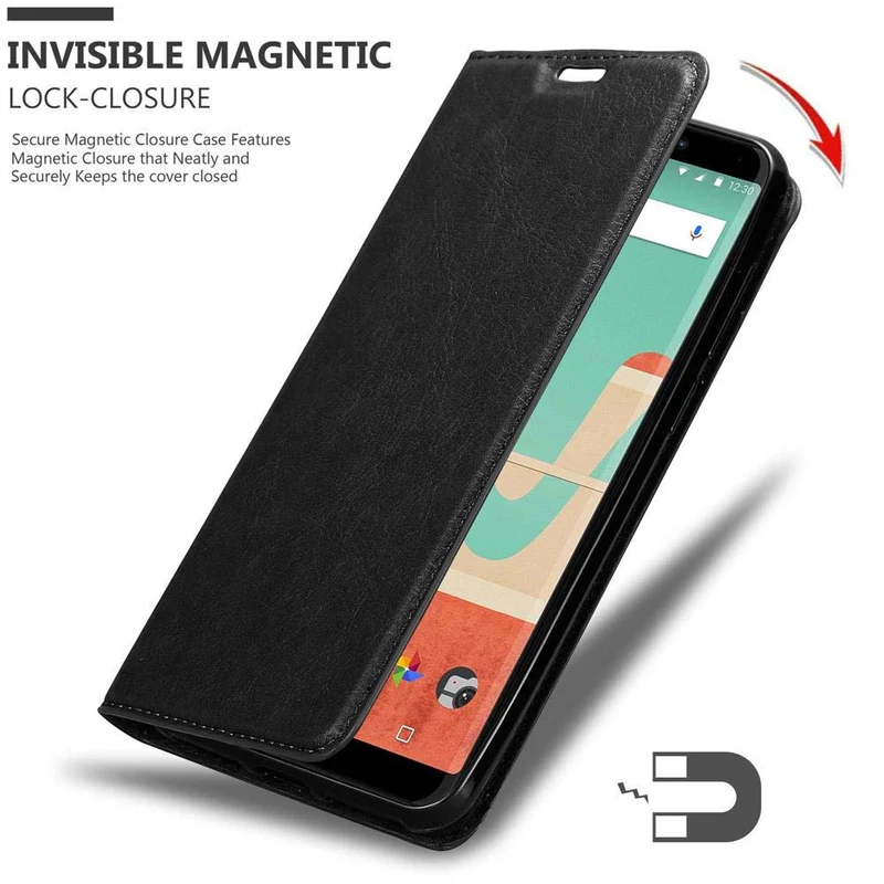 Cadorabo Hülle kompatibel mit WIKO VIEW GO Schutzhülle mit Magnetverschluss, Standfunktion und Kartenfach