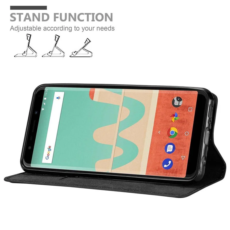 Cadorabo Hülle kompatibel mit WIKO VIEW GO Schutzhülle mit Magnetverschluss, Standfunktion und Kartenfach