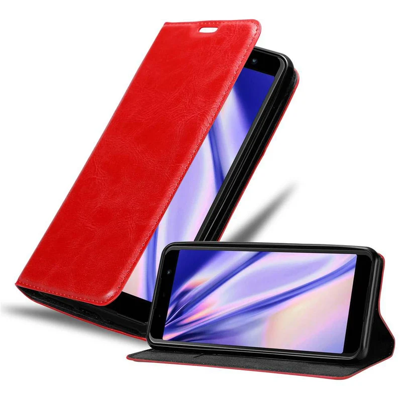 Cadorabo Hülle kompatibel mit WIKO LENNY 5 Schutzhülle mit Magnetverschluss, Standfunktion und Kartenfach