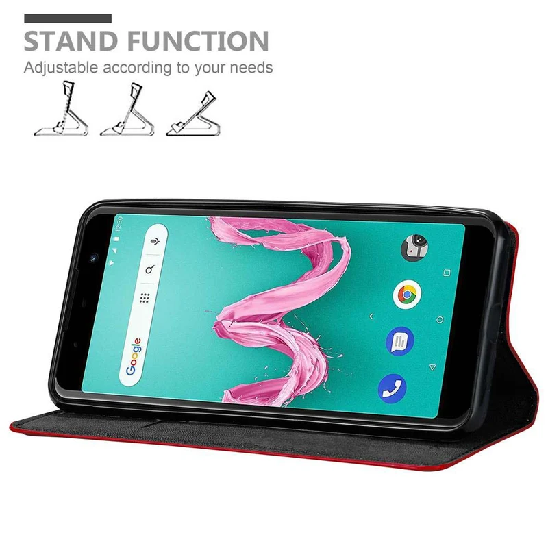 Cadorabo Hülle kompatibel mit WIKO LENNY 5 Schutzhülle mit Magnetverschluss, Standfunktion und Kartenfach