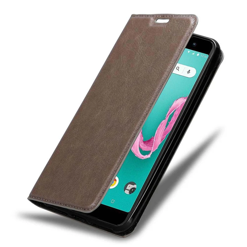 Cadorabo Hülle kompatibel mit WIKO LENNY 5 Schutzhülle mit Magnetverschluss, Standfunktion und Kartenfach