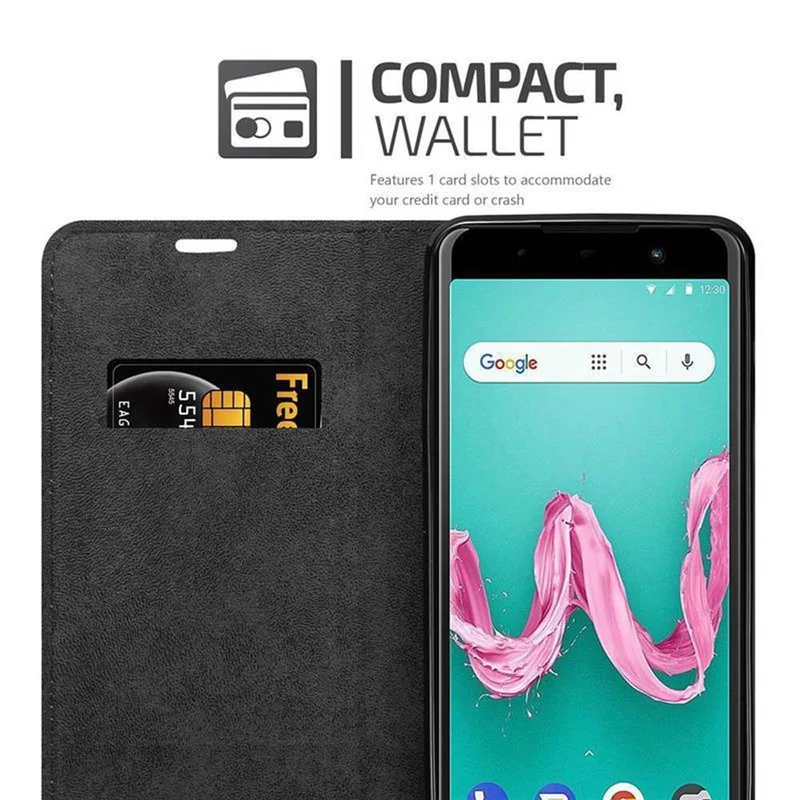 Cadorabo Hülle kompatibel mit WIKO LENNY 5 Schutzhülle mit Magnetverschluss, Standfunktion und Kartenfach
