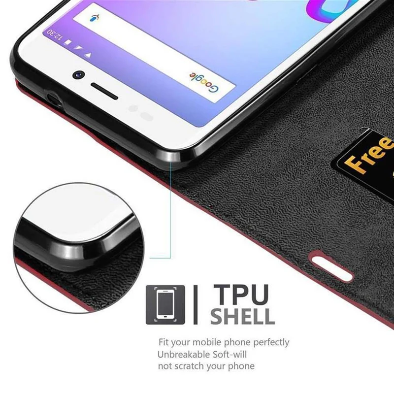 Cadorabo Hülle kompatibel mit WIKO JERRY 3 Schutzhülle mit Magnetverschluss, Standfunktion und Kartenfach
