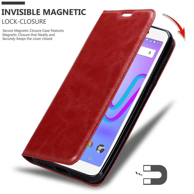 Cadorabo Hülle kompatibel mit WIKO JERRY 3 Schutzhülle mit Magnetverschluss, Standfunktion und Kartenfach