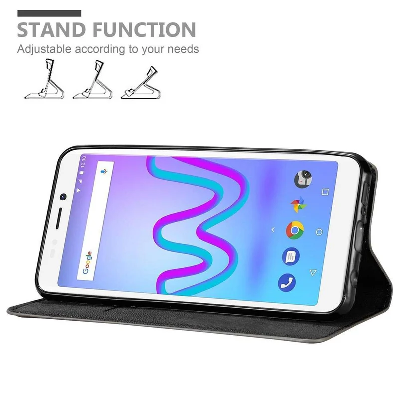 Cadorabo Hülle kompatibel mit WIKO JERRY 3 Schutzhülle mit Magnetverschluss, Standfunktion und Kartenfach