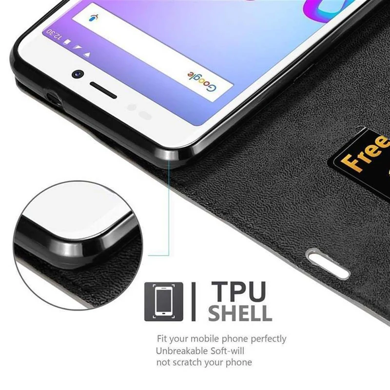 Cadorabo Hülle kompatibel mit WIKO JERRY 3 Schutzhülle mit Magnetverschluss, Standfunktion und Kartenfach