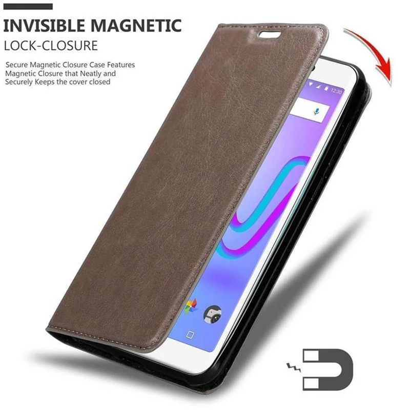 Cadorabo Hülle kompatibel mit WIKO JERRY 3 Schutzhülle mit Magnetverschluss, Standfunktion und Kartenfach