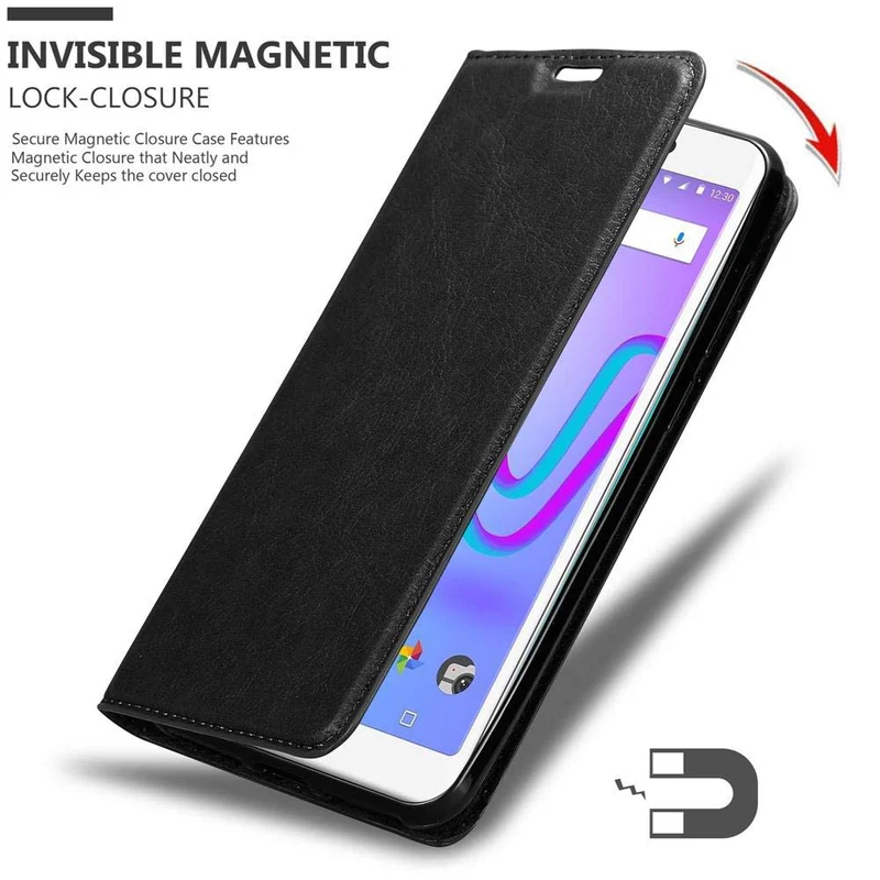 Cadorabo Hülle kompatibel mit WIKO JERRY 3 Schutzhülle mit Magnetverschluss, Standfunktion und Kartenfach