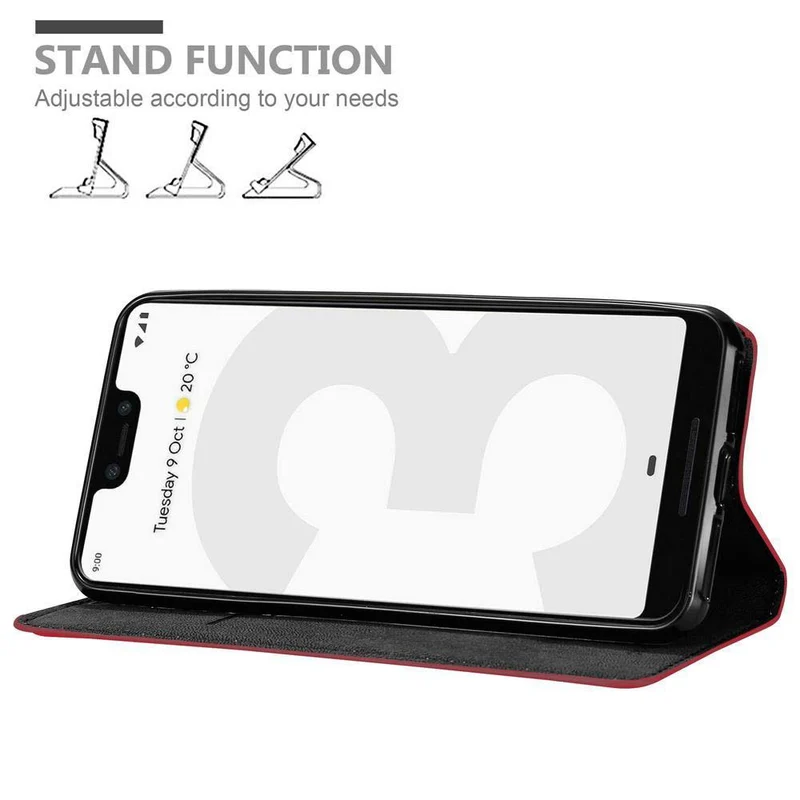 Cadorabo Hülle kompatibel mit Google PIXEL 3 Schutzhülle mit Magnetverschluss, Standfunktion und Kartenfach