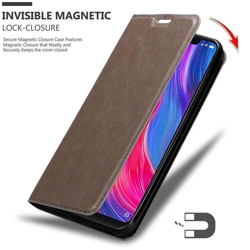 Cadorabo Hülle kompatibel mit Xiaomi Mi 8 Schutzhülle mit Magnetverschluss, Standfunktion und Kartenfach