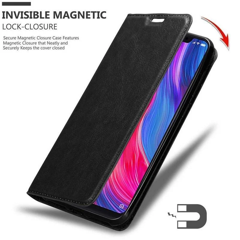 Cadorabo Hülle kompatibel mit Xiaomi Mi 8 Schutzhülle mit Magnetverschluss, Standfunktion und Kartenfach