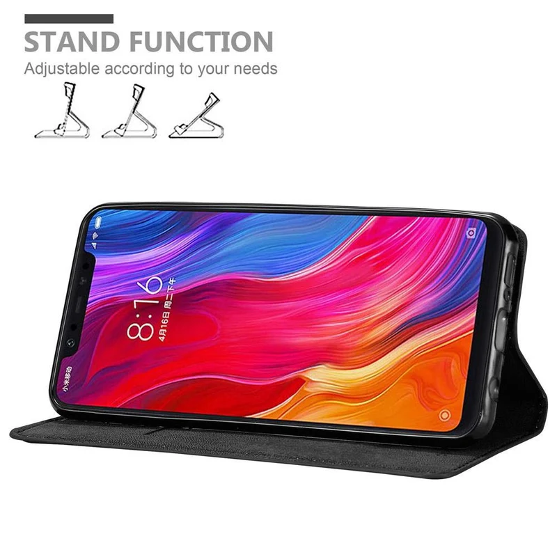 Cadorabo Hülle kompatibel mit Xiaomi Mi 8 Schutzhülle mit Magnetverschluss, Standfunktion und Kartenfach