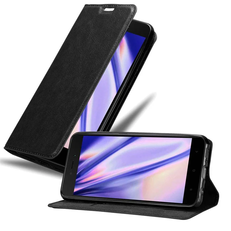 Cadorabo Hülle kompatibel mit Xiaomi RedMi 5A Schutzhülle mit Magnetverschluss, Standfunktion und Kartenfach