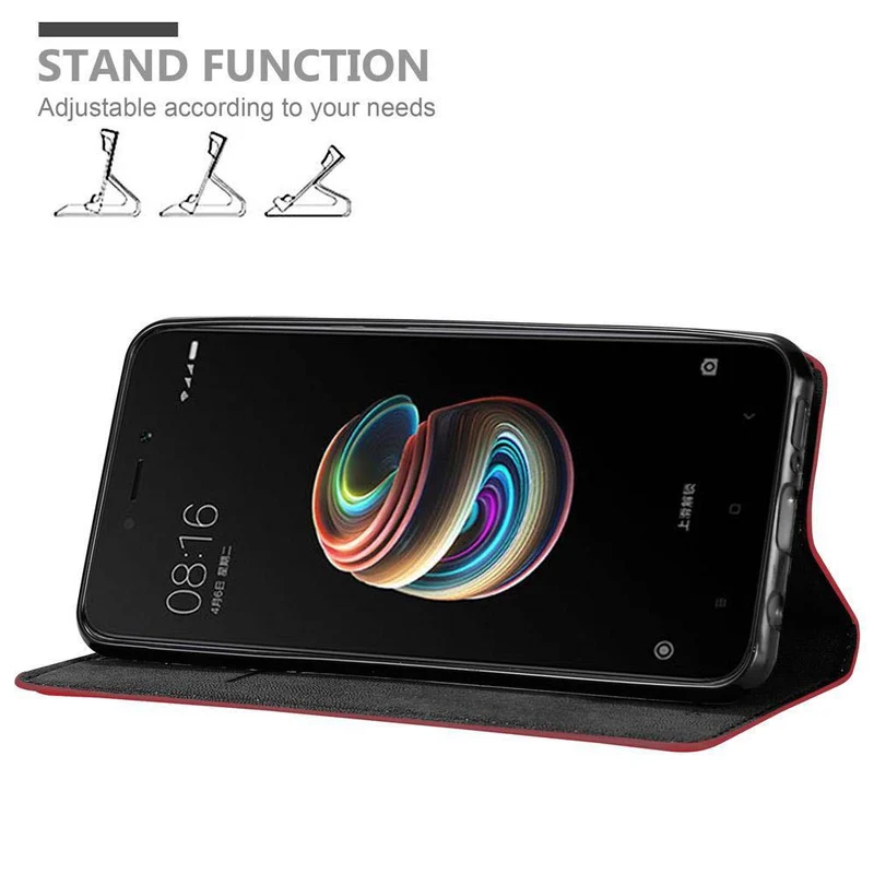 Cadorabo Hülle kompatibel mit Xiaomi RedMi 5A Schutzhülle mit Magnetverschluss, Standfunktion und Kartenfach