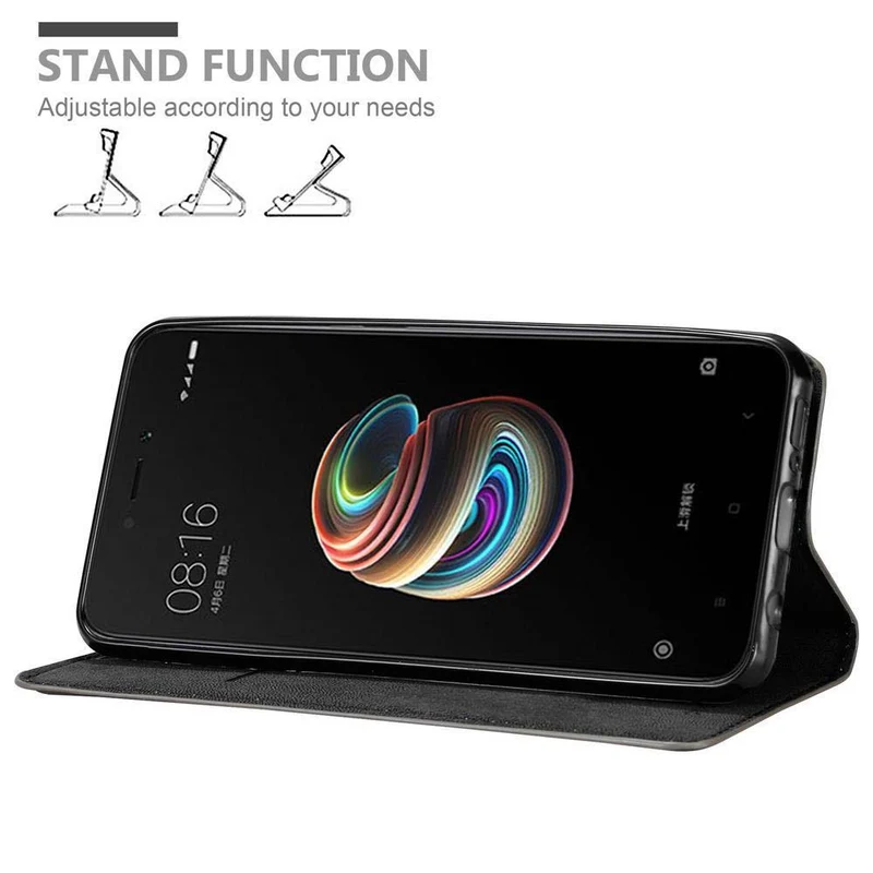 Cadorabo Hülle kompatibel mit Xiaomi RedMi 5A Schutzhülle mit Magnetverschluss, Standfunktion und Kartenfach