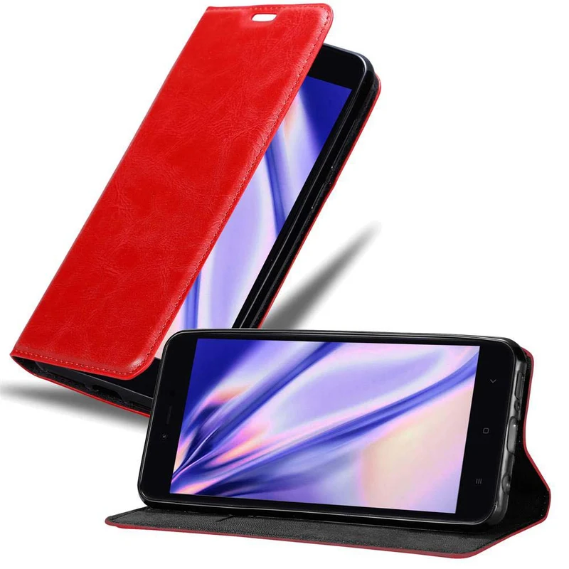 Cadorabo Hülle kompatibel mit Xiaomi RedMi NOTE 5A PRIME Schutzhülle mit Magnetverschluss, Standfunktion und Kartenfach