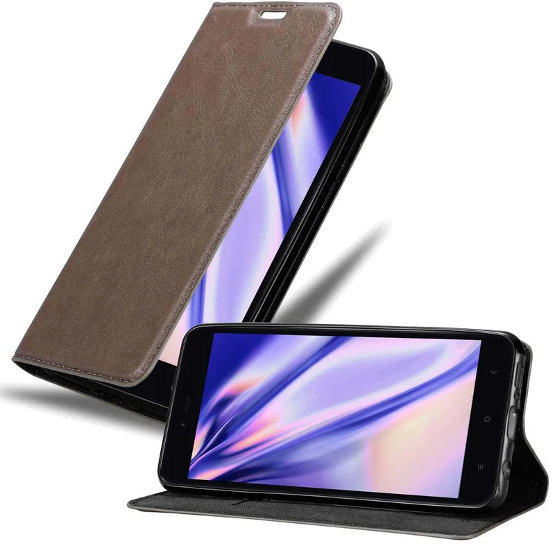 Cadorabo Hülle kompatibel mit Xiaomi RedMi NOTE 5A PRIME Schutzhülle mit Magnetverschluss, Standfunktion und Kartenfach