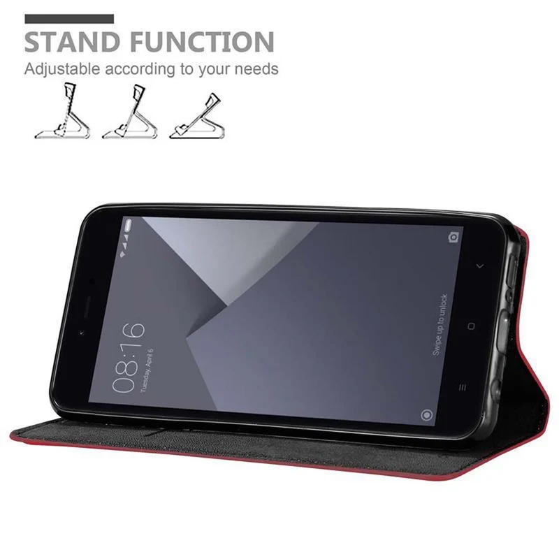 Cadorabo Hülle kompatibel mit Xiaomi RedMi NOTE 5A PRIME Schutzhülle mit Magnetverschluss, Standfunktion und Kartenfach