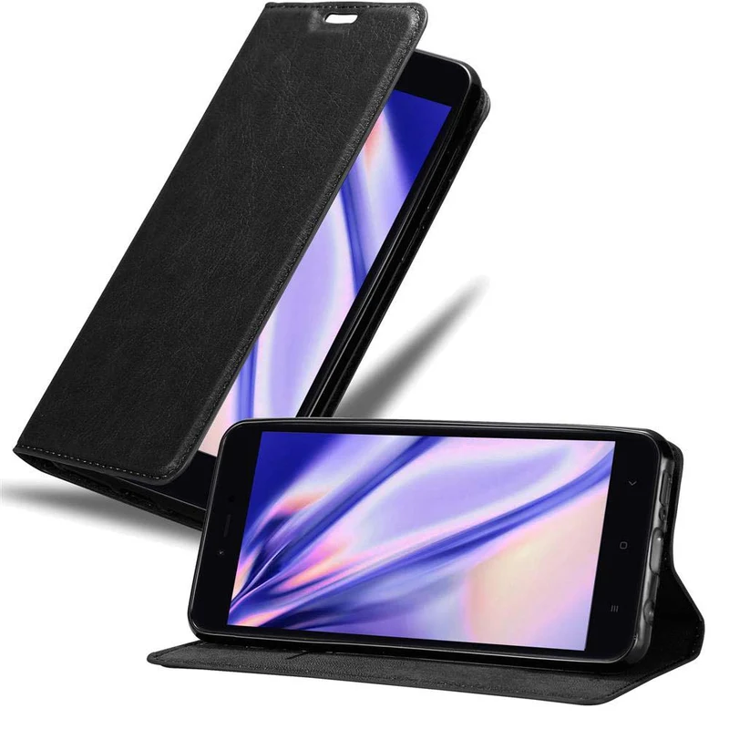 Cadorabo Hülle kompatibel mit Xiaomi RedMi NOTE 5A Schutzhülle mit Magnetverschluss, Standfunktion und Kartenfach