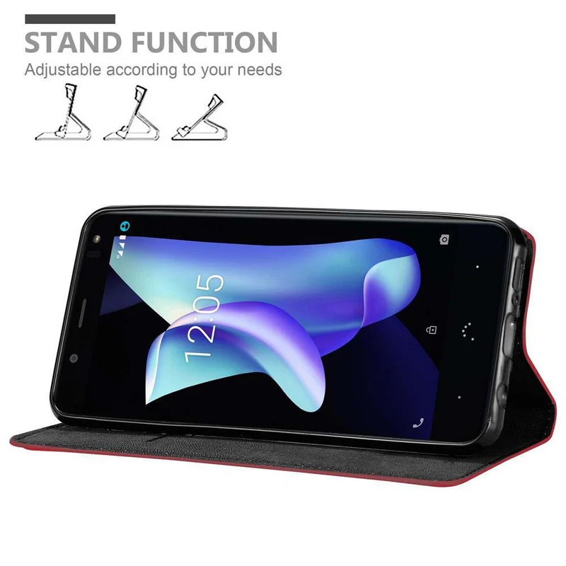 Cadorabo Hülle kompatibel mit BQ Aquaris U2 / U2 LITE Schutzhülle mit Magnetverschluss, Standfunktion und Kartenfach
