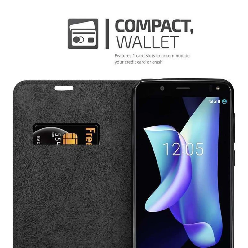 Cadorabo Hülle kompatibel mit BQ Aquaris U2 / U2 LITE Schutzhülle mit Magnetverschluss, Standfunktion und Kartenfach